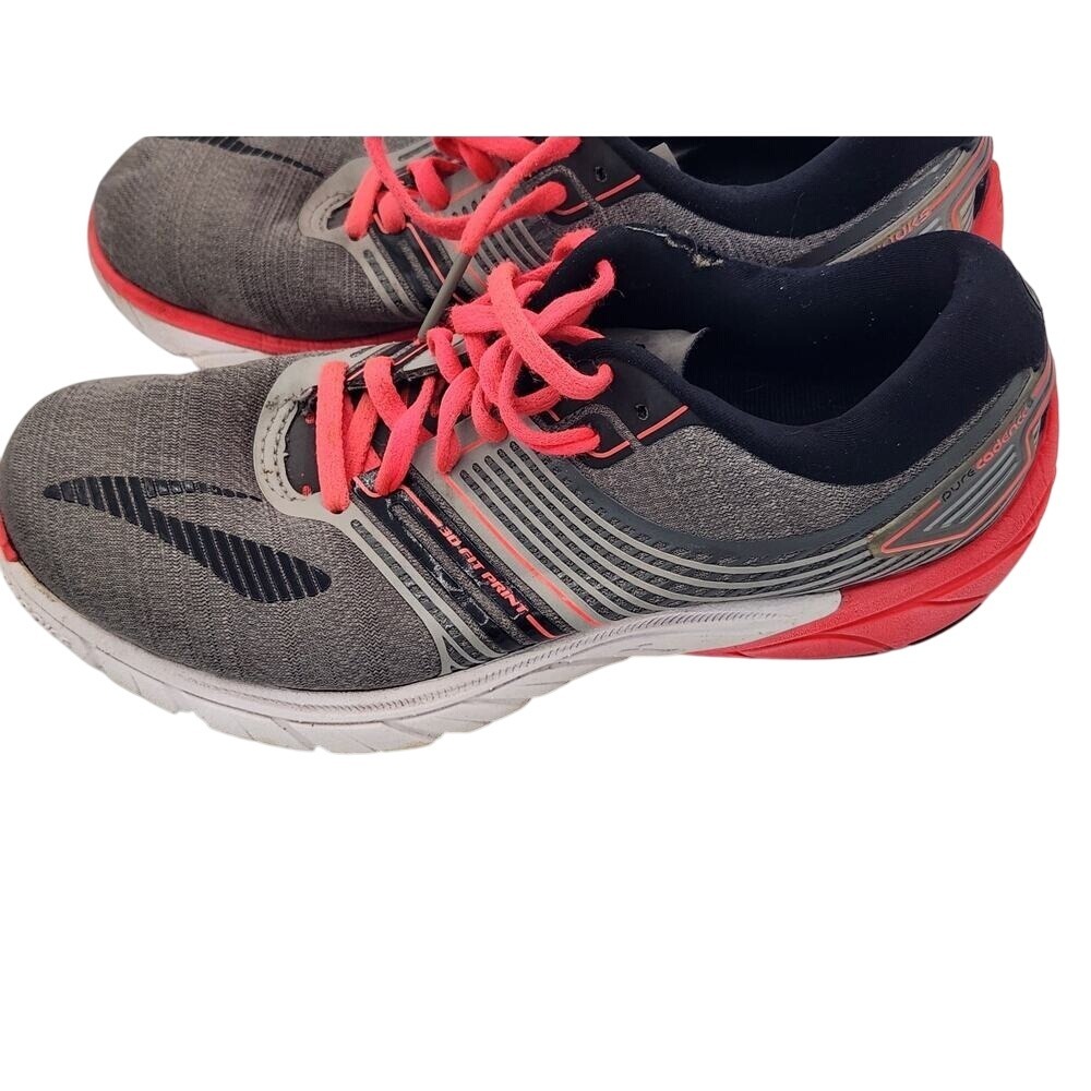Brooks PureCadence 6 3D Fit Print Gray Coral Running Shoes Sneakers Size 7.5